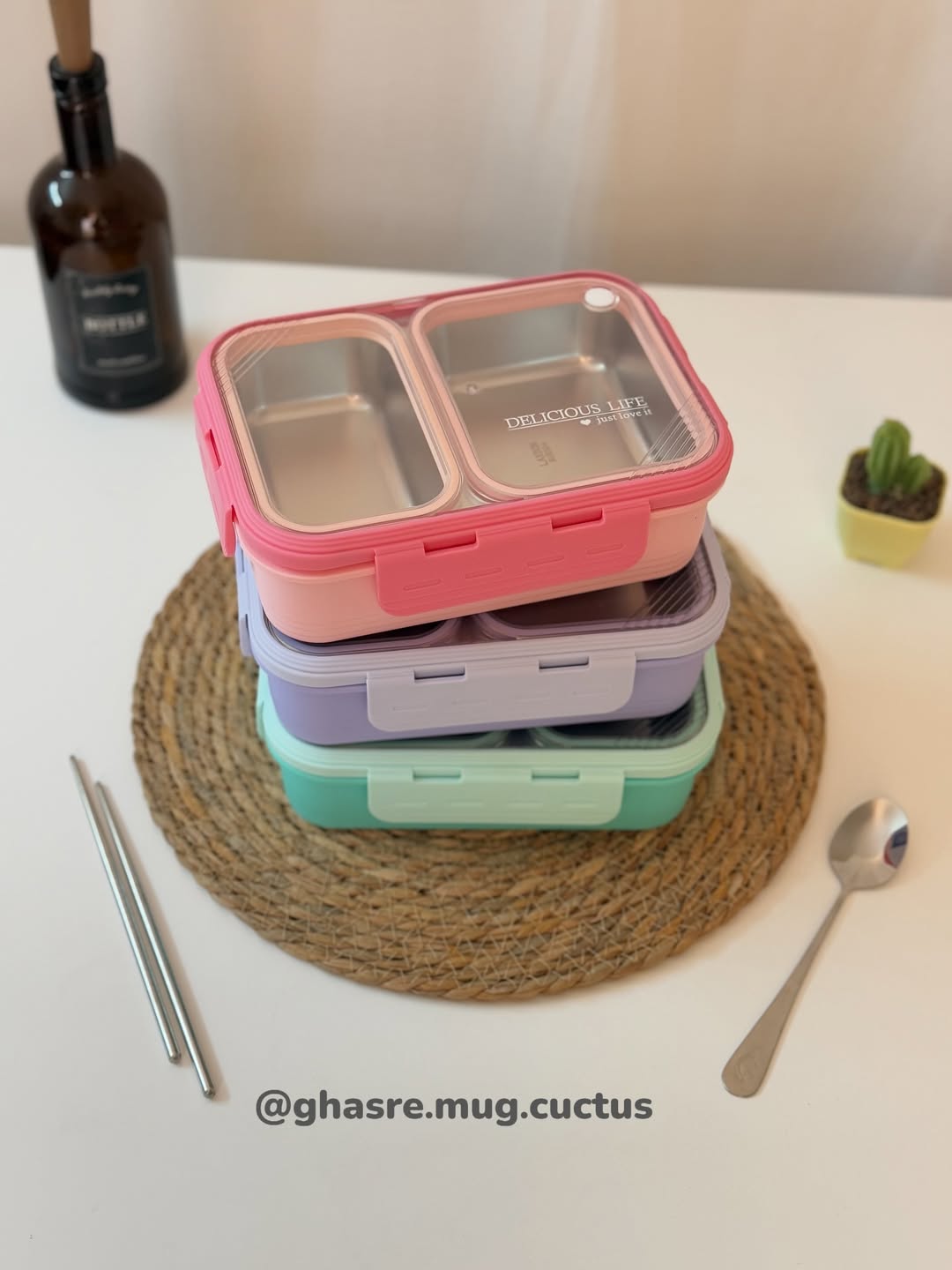 لانچ باکس دو قسمته واشر دار بدون مخلوط شدن مواد غذایی کد ۱۵۱