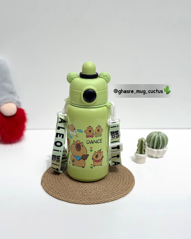 قمقمه کودک با استیل ضد زنگ طرح کاپی بارا دو حالته کد ۲۰۳