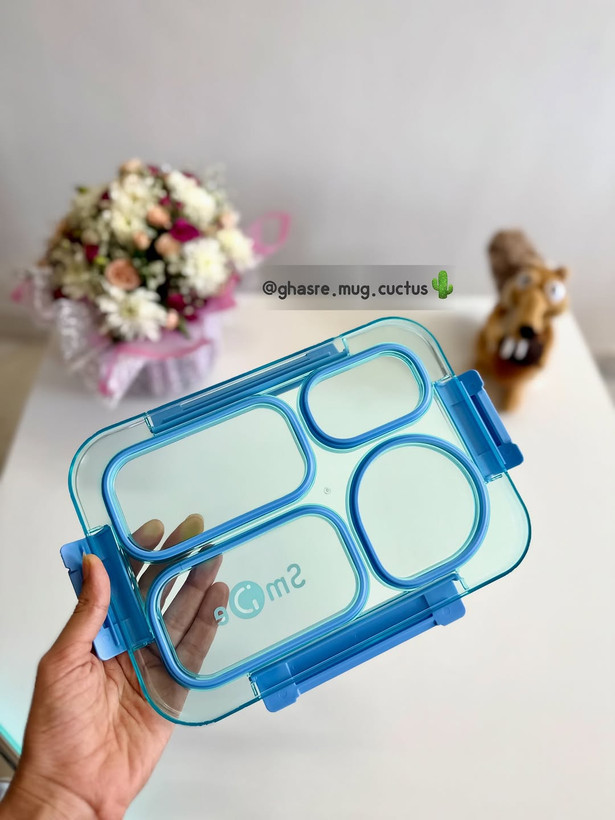 ظرف غذای ۵ قسمته دارای واشر جداگانه بدون قاطی شدن مواد غذایی کد ۲۰۷ برند اسمایل smile